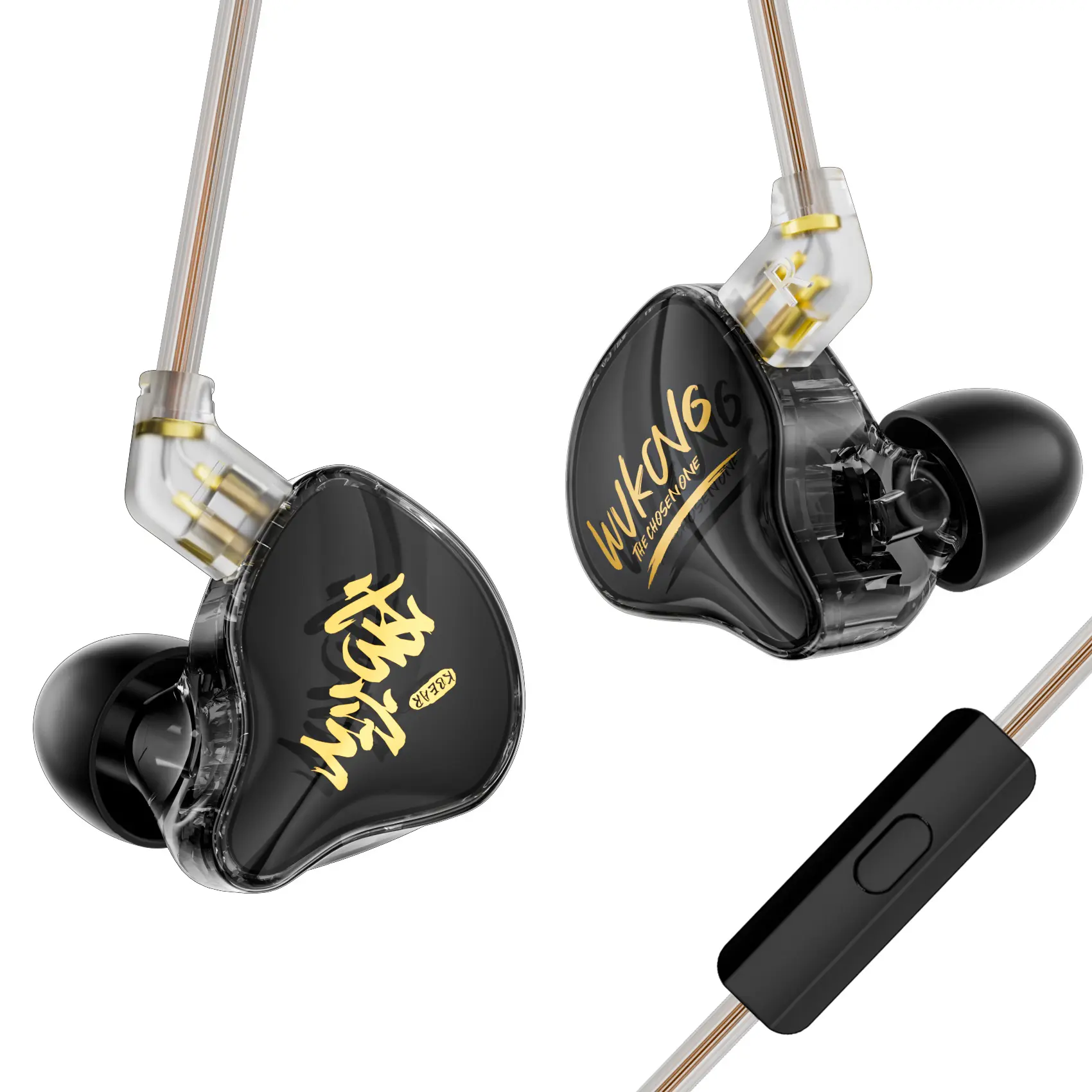 KBEAR K01 PRO Wired Gaming IEM Earbuds, 10mm PET Dynamic Driver, Detachable OFC Cable, 3.5mm HiFi Earphones for PC, Phone, Switch & PS5