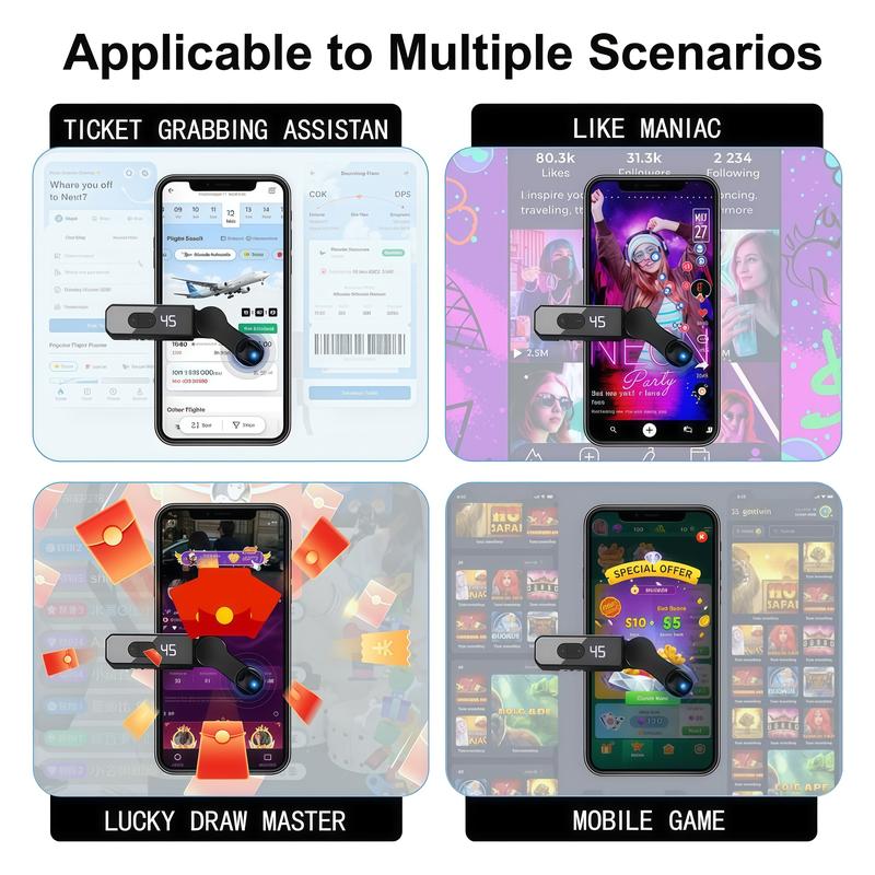 Rechargeable version Automatic Clicker - Auto Clicker Speed Tool – Fast Screen Tap Simulator for Smartphones and Controllers | Smart Trigger for Shopping, Rewards, Live Broadcast Likes and Tasks Portable Selfie