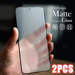 US-CASE - 2Pcs Matte Frosted 9H Tempered Glass For Samsung Galaxy S10 Note 10 Lite S20 S21 S23 S24 FE Screen Protector Anti Fingerprint