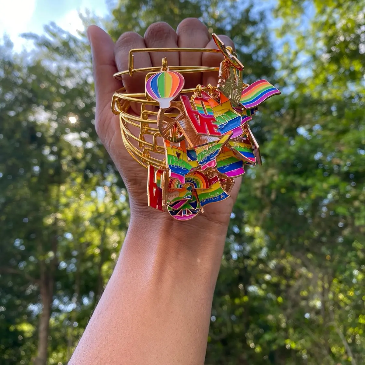 Pride Month Love Daily Gold Bangle Bracelets