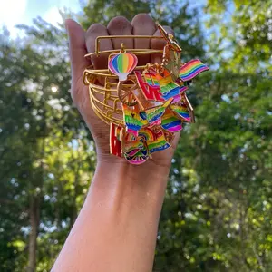 Pride Month Love Daily Gold Bangle Bracelets