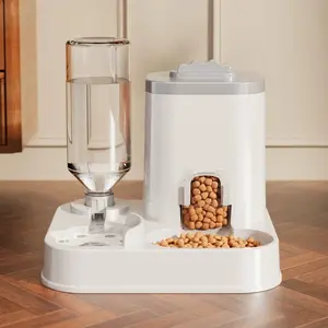 Automatic Cat & Dog Water Dispenser, Automatic Water Bowl with Integrated Food Basin - 1-10L Capacity, No Batteries Needed, White Design for Easy Cleaning & Hydration - Durable Pet Hydration Solution