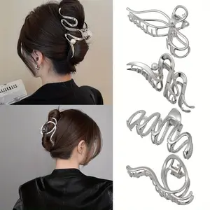 Pack of 4 Irregular Large Clips for Women,Metal Hair Claw Clips, Styling Accessories for Thick and Thin Hair, Christmas Gifts