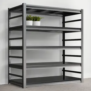 72"x48" Heavy Duty Garage Shelving 5-Tier Adjustable Metal Storage Rack 3050lbs DIY Customizable with 16 Protective Foot Pads for Home & Commercial Use