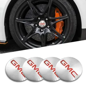 4Pcs 56MM Car Wheel Hub Cap Center Sticker Emblem Auto Badge Decal Accessories For GMC Terrain Sierra Canyon Yukon Acadia Savana Denali AT4 Granite