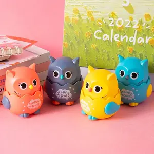 Simulation Animal Owl Clockwork Toy Children's Cartoon Winding Creative Press Owl Inertia Toy Small Baby Birthday Gifts