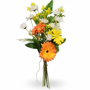Artificial Wild Daisy Bouquet 20 Inch Gerbera Farmhouse Spring Floral Decor