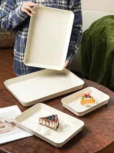 Reusable PP Plastic Serving Trays Ideal for cookies, appetizers, deli foods, snacks, desserts and fruits. Perfect for party food presentation; stackable design for kitchen countertop use. Available in multiple sizes and colors.