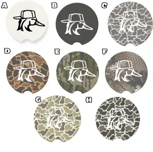 Duck With Snapback Camouflage Car Coaster, Cup Holder, Hunting Gifts, Gifts for Her, Truck Coaster, Vehicle Accessories