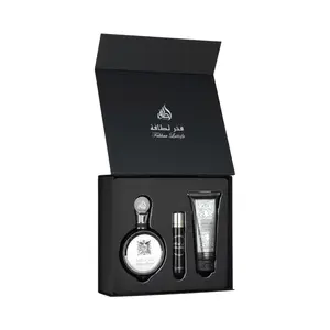 Lattafa Set Fakhar Black 3.4 Oz Edp + Travel 0.30 Oz + Shower Gel 3.4 Oz Men