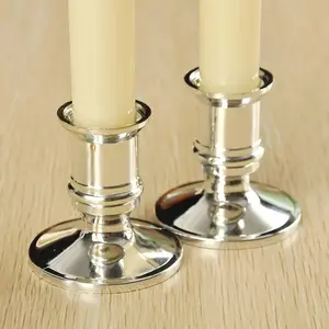 2-Pack Silvery and Golden Plastic Candle Holder Decor, Candlestick Base, Home Decor Accents