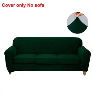 Luxury Silver Fox Velvet Sofa Cover Set, Elastic Sofa Slipcover, Anti-Slip & Stain-Resistant, Soft Breathable Fabric for Living Room Home Decor