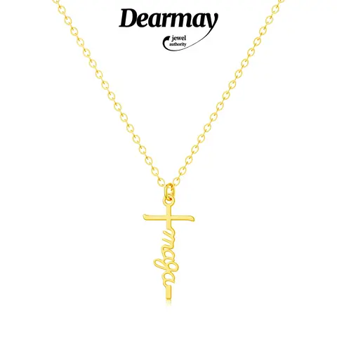 Dearmay Women's Gold Plated Cross Faith Pendant Costume Necklace - Adjustable Chain, Classic Geometric Design, Sturdy Hypoallergenic Metal Coating Jewelry, Flexible Lobster Clasp, Trump-Themed Easter Gift