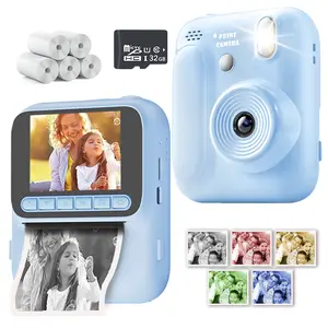 Children Camera Instant Print, 1080P Digital Portable Camera Toy for Kids Aged 3-12, Includes 3 Rolls of Printing Paper, Perfect Gift for Birthdays & Holidays, Digital Cameras