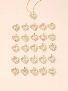 Fashion Heart Necklace, Fashion Letter Detail Rhinestone Necklace Jewelry for Girlfriend for Party, Trendy All-match & Exquisite Jewelry As Birthday Gift, Valentine's Day, Gift