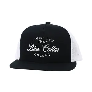 Blue Collar Dollar 7 Panel Hat | Classic Mesh Trucker Cap | Adjustable Snapback | Western Country Workwear Style