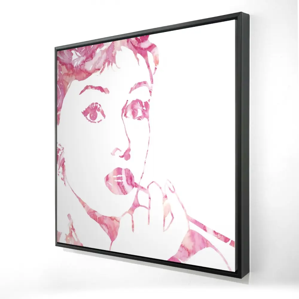 Audrey Hepburn Artistic Romantic Framed Wall Art with 360-Degree Stand, 36x36 in Ready-to-Hang Photo Print, Ideal Room Wall Decoration, Perfect Home Decor Gift for Home Supplies, Artwork, 36" X 36"