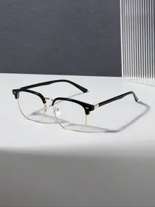Fashion Metal Half Frame Business Style Rectangular Glasses for Men & Women, All-Season Wearable Eyewear, Daily Use Accessories, Fashionable Frames Glasses