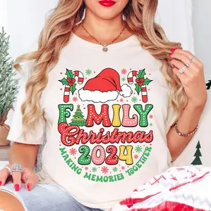 Family Christmas 2024 Matching Squad Santa Elf Funny Xmas Shirt