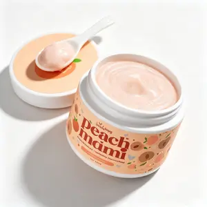 Peach Mami Smoothing Body Cream for Butt and Thighs, Hydrating Toning Body Lotion, Gentle Exfoliating Skin Care, Fresh Peach Scent, Lightweight Fast Absorbing, Daily Use for Women