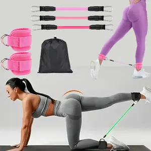 Ankle Resistance Bands Set with Straps, Ideal for Glute, Leg, Hip Workouts, Yoga, Pilates, Women's Portable Therapy Bands