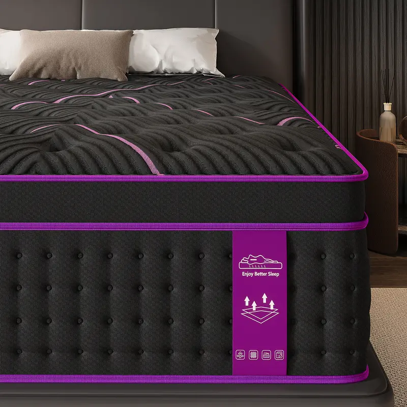 12"14" Twin Full Queen King Size Mattress in a Box Hybrid Spring Gel Memory Foam,  Euro Top Medium Firm Ergonomic Mattresses for Motion Isolation, Edge Support, 100 Night Trial