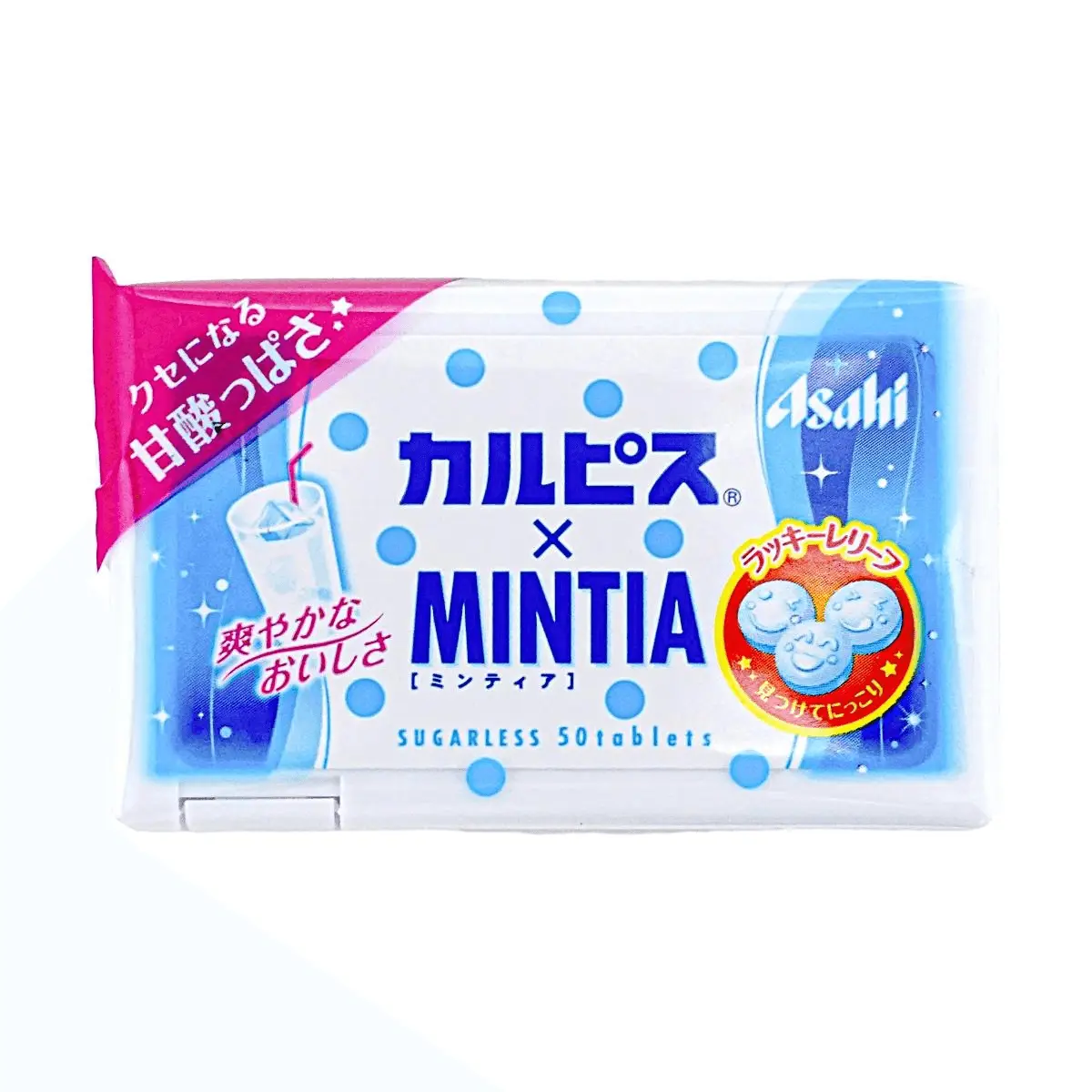 ASAHI MINTIA Sugar-Free Calpis Flavor Mint Tablets - Refreshing Sour & Sweet, 50 Count, 7g
