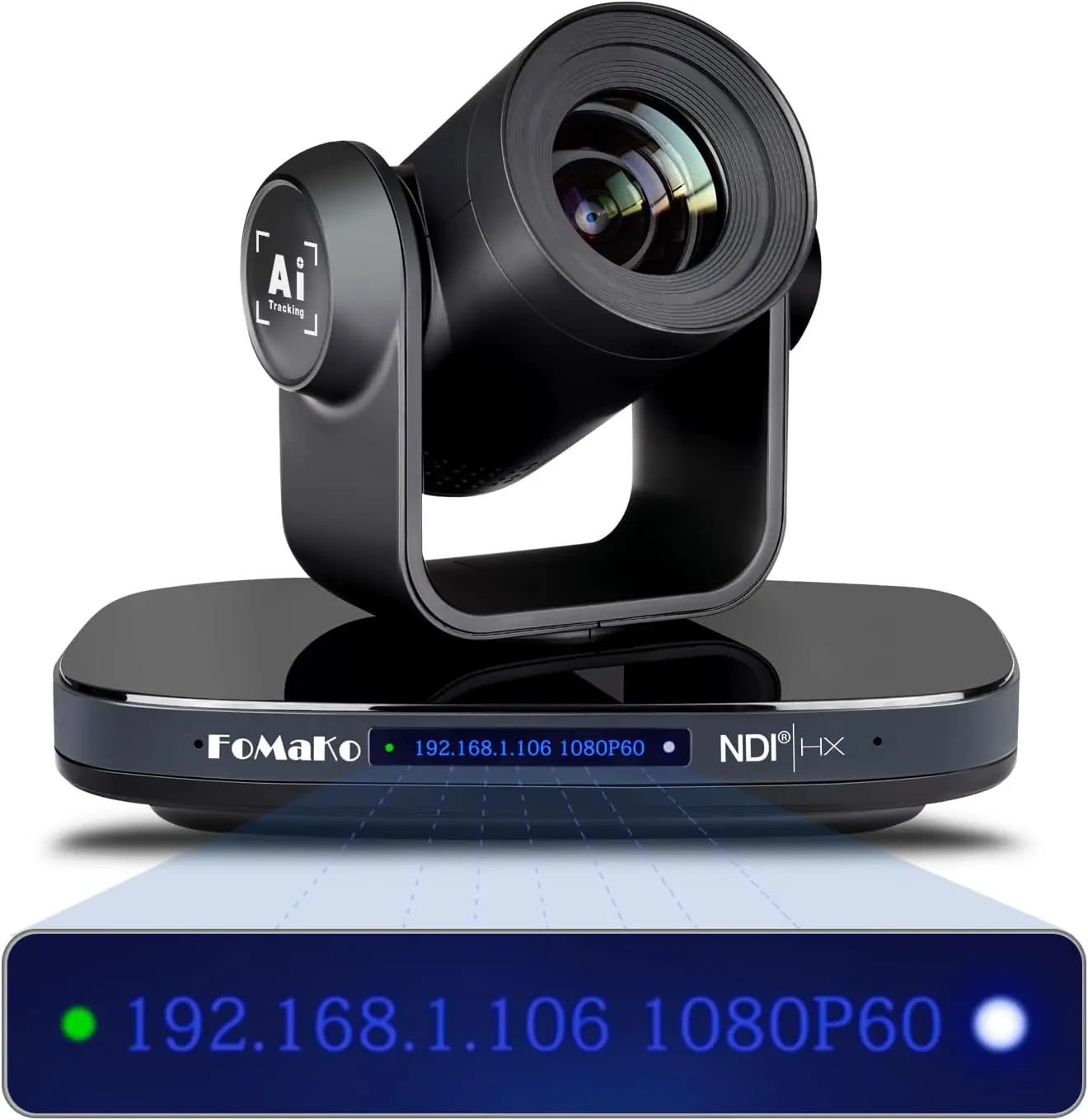 FoMaKo NDI SDI PTZ Camera HDMI, AI Auto-Tracking, NDI Camera 20X Optical Zoom, USB3.0 Type-C 3G-SDI,for Church Worship Education Conference Events, (NDI 6 & NDI HX3 Certified) KN20