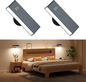 Color  Lights LED Wall Light Indoor Pack Of 2, Wall Light Without Power Connection, Battery Wall Lamp, Wireless Dimmable Touch Control, 360° Rotating Magnetic Wall Lamp For Bedroom, Living Room