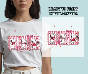 White Dog Snoop Valentine Hearts Design - Ready to Press DTF Transfers