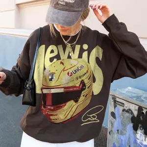 Lewis Ham Vintage Sweatshirt, Retro Helmet Crewneck,  Racing Graphic Hoodie, HAM44 Fan Apparel