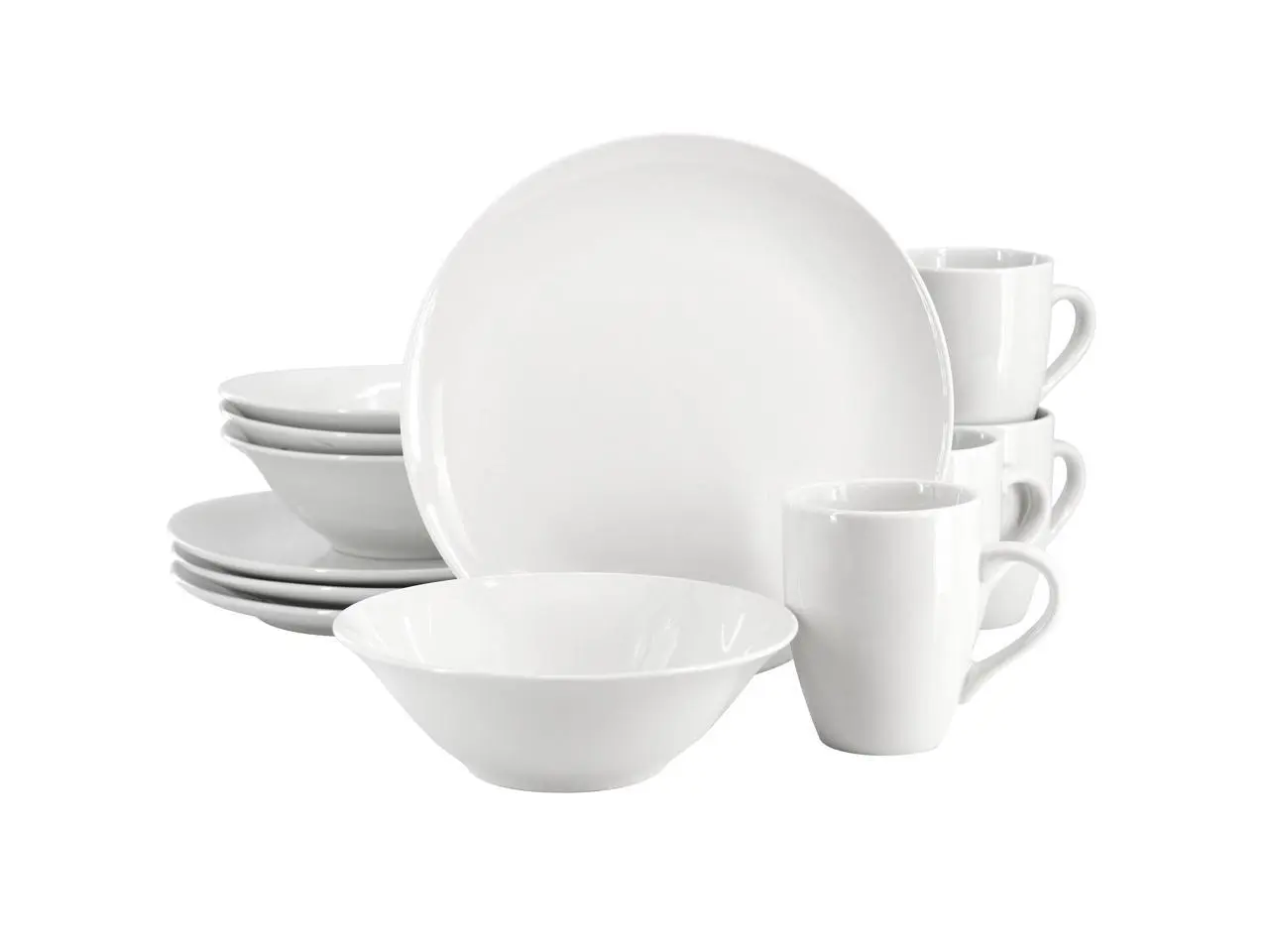 Gibson Home Wintercap 12 Piece Fine Ceramic Dinnerware Set in White Gibson Home Wintercap 12 Piece Fine Ceramic Dinnerware Set in White