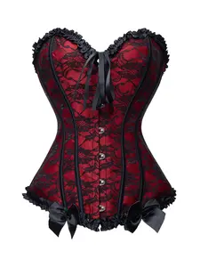 Vintage Sexy Corset Top Backless Lace-Up, Slimming Waist Cincher Bustier, Party Outfit Vintage Sexy Corset Top Backless Lace-Up, Slimming Waist Cincher Bustier, Party Outfit