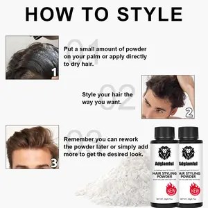 Adglamful Loose Powder Dark Bottle Men's 2-Can Set 20g Dry Hair Spray Powder Convenient and Quick-Effective and Lasting Hair Styling Powder hair care Shaping products