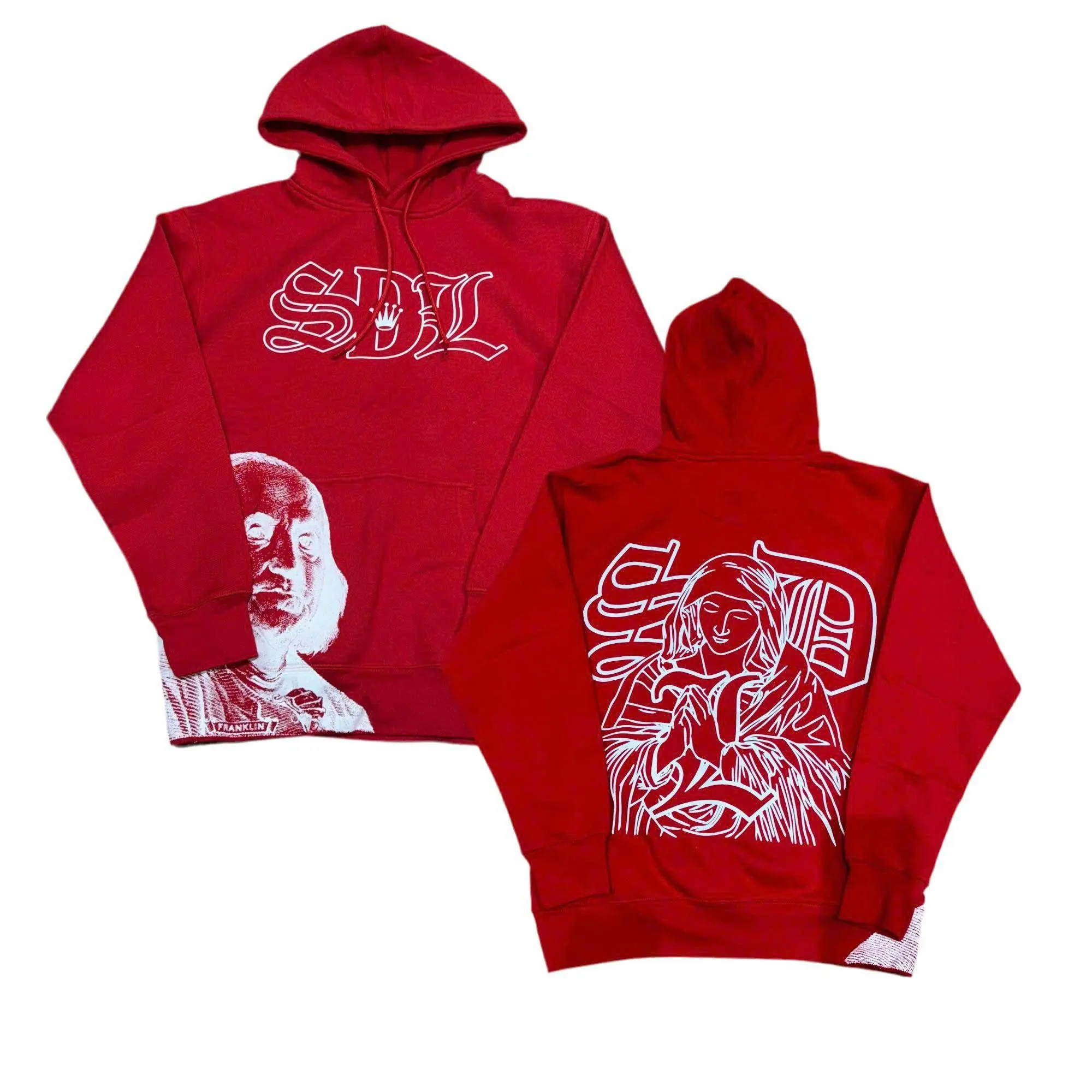 Men's S-DL Basic Red Hoodies, Streetwear Hip Hop Hoodie, Trendy For Outdoor Wear Daily Wear, Designer Clothing, Gift for him, Gift for her, Birthday's gift