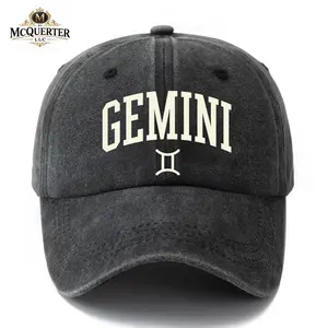 Full 12 Zodiac Signs Dad Hat, Zodiac Washed Hat, Vintage Astrology Baseball Cap, Horoscope Casual Cap, Celestial Gift Hat