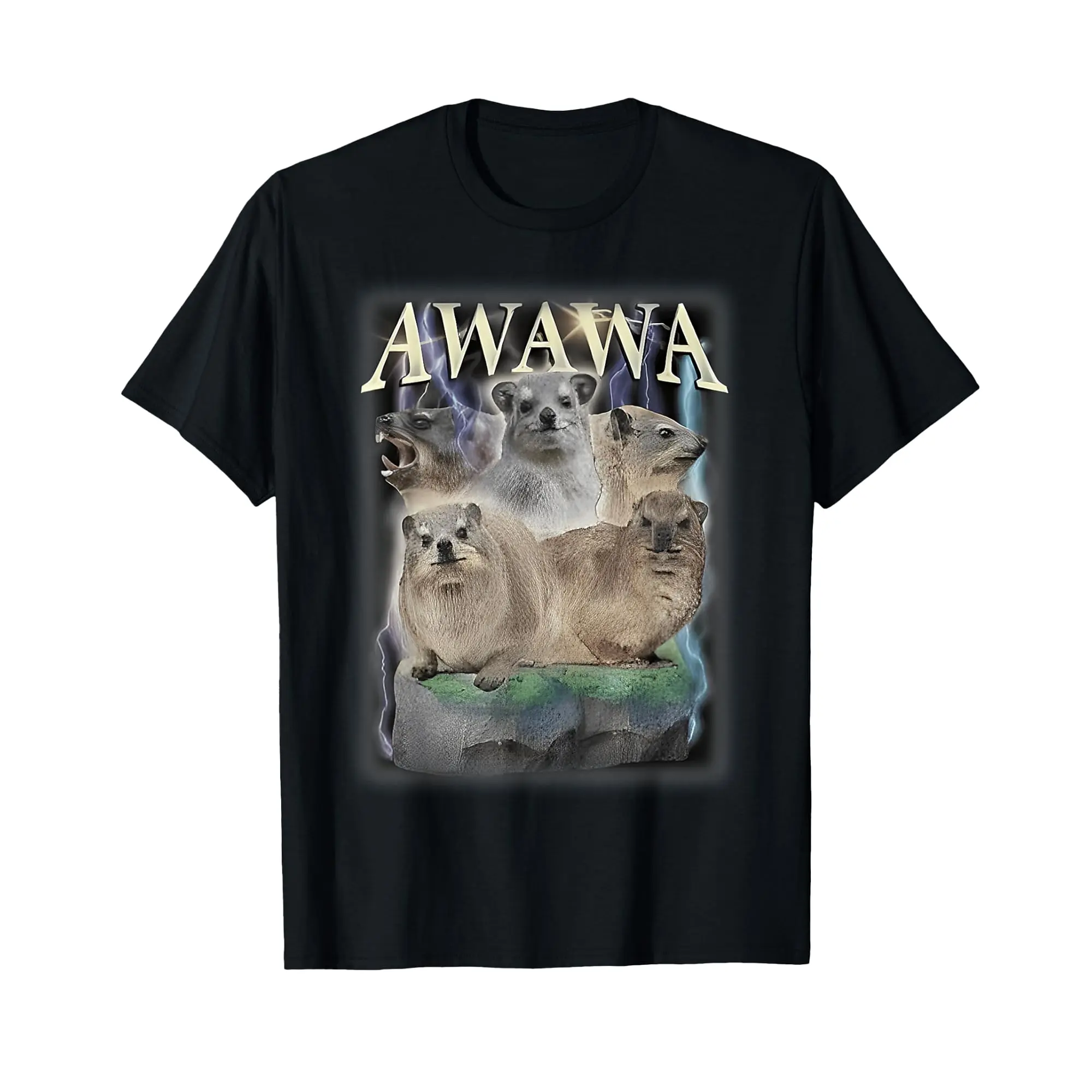 Funny Awawa Hyrax Oddly Specific Meme Animal For Family Tee T-Shirt, Printed Shirts, Comfort Colors, Unisex Cotton Short Sleeve Shirt