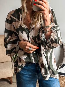 women's floral print long sleeve blouse, vintage casual button top for daily wear, ladies clothes for all seasons, tops for women