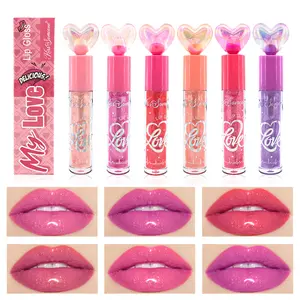 Six-Color Lip Oil Set, Mirror-Like Luster, Long-Lasting Waterproof Stain-Proof, Jelly Look with Shiny Dewdrops, Perfect for Valentine's Day Gifts, Lip Plumper Gloss