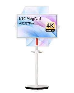 KTC MegPad 32" 4K Touch Screen 3840*2160@60Hz Portable Monitor, Google EDLA-Certified,Google TV, Android 13, 8G RAM+128G Storage Octa- core CPU, 3D 20W Speakers, Built-in 9500mAh Battery, WiFi 6 Remote Mouse Contro, A32Q7Pro