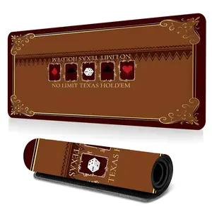 Vintage Texas Hold’em Gaming Mouse Pad, Gaming Room Accessories, Extra Large Design Mouse Pads for Desk 35x16Inch Non-Slip Rubber Base Stitched Edge Surface Perfect Gift for Home Games Card Players PokerNight Use