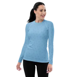 Baby Bottle Underscrub in Blue for Mother Baby, NICU, L&D Nurses and Healthcare Workers Uniforms, Fitted Long Sleeve