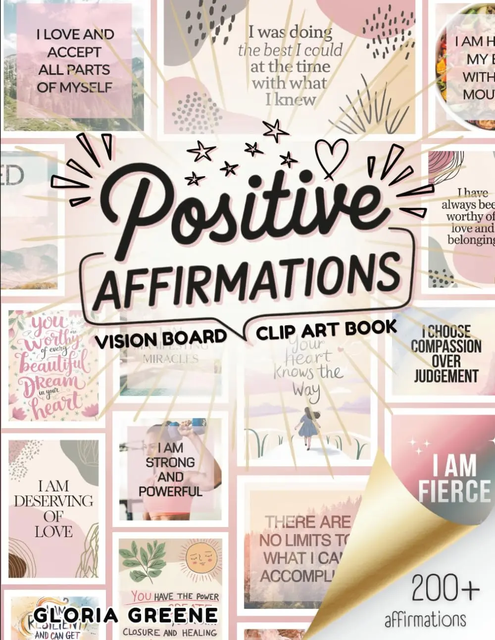 Positive Affirmations Vision Board Clip Art Book: Inspiring Words And ...