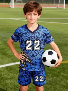 All-season children's football jersey and pants set, with the name BELLINGHAM and the number 22. Suitable for sports, leisure, outdoor activities, and sporty styling. Made of breathable material, it is the first choice for outdoor activities.