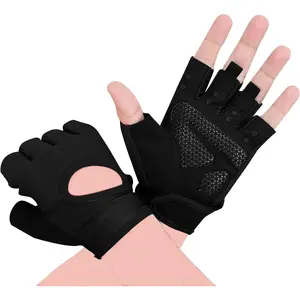 Workout Gloves for Men & Women - Fingerless Gloves with Palm Protection, Breathable & Lightweight for Weightlifting, Cycling & Pull Up
