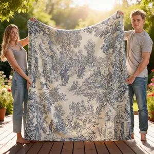 A Comfortable Blanket Featuring a French Countryside Design, Ideal for Home Decoration And Relaxation. an Excellent Gift Choice for Couples, Parents, And Friends During Christmas And Valentine's Day