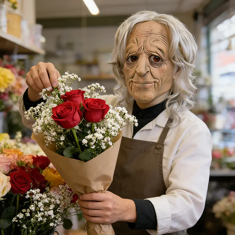 Old Woman Mask Realistic Scary Granny Latex Mask Creepy Old Men