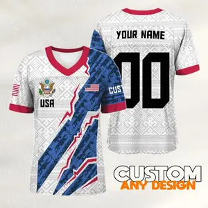 Custom Football Jersey USA Shirt, Personalized Name & Number Jersey, American Flag Sports Shirt, Custom Team Uniform, Men Women Fan Gift