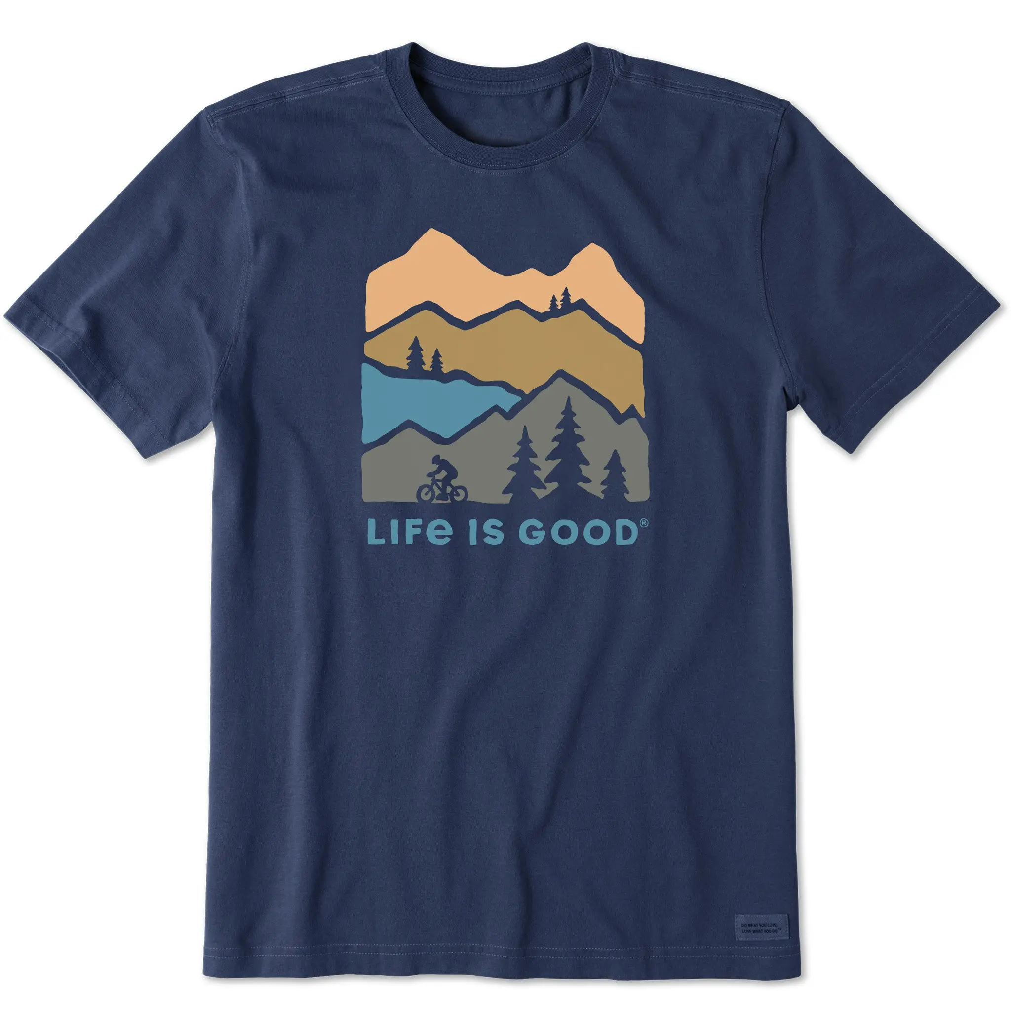 Men's Mountain Bike Landscape Silhouette Short Sleeve Tee