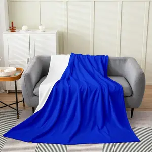 Flannel Blanket | Royal Blue Fuzzy Blanket Queen Size, Solid Color Sherpa Blanket For Adults Women Men, Ultra-Soft Polyester Throw Blanket, Minimalist Plain Style Fleece Blanket For Bed Sofa Couch | Gift Blanket / All Season